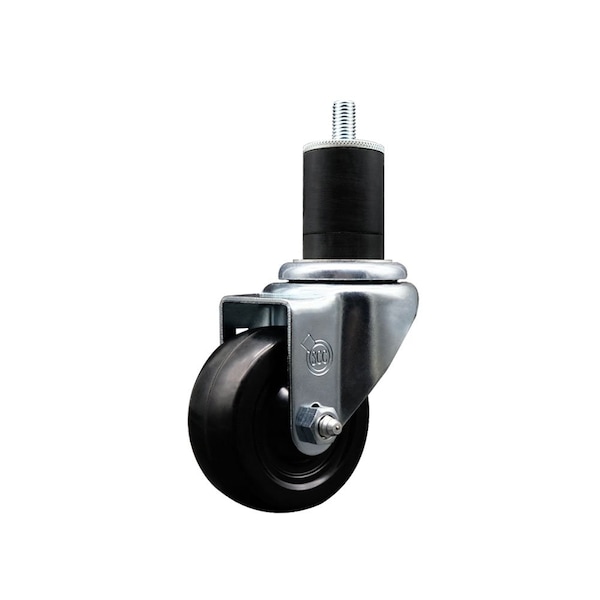 3'' Soft Rubber Wheel Swivel 1-3/4'' Expanding Stem Caster